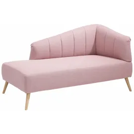 OTTO home Recamiere OTTO HOME "Lucy, Chaiselonge mit Massivholzfüßen und Steppung", rosa (rosé), B:162cm H:85cm T:82cm, Struktur fein( 100% Polyester), Sofas, Recamiere, Armlehne links und rechts bestellbar