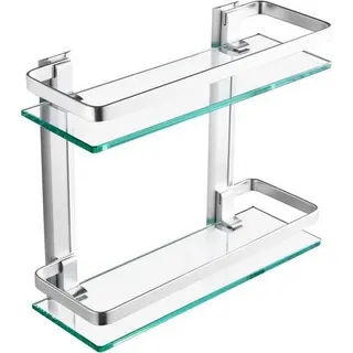 Glasregal Duschablage 8mm Hartglas Wandmontage Aluminium Silber