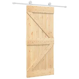 vidaXL Schiebetür rechts 90 x 210 cm Braun/Weiß