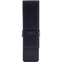 DiLoro Schreibgeräte-Etui Leder Etui Pen Case Executive Füllfederhalter Stylus in Schwarz für 2 Stifte 1623-RBK