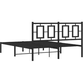 vidaXL Bettgestell mit Kopfteil Metall Schwarz 140x190 cm