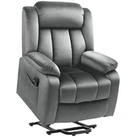 Homcom Fernsehsessel mit Aufstehhilfe Elektrisch Relaxsessel mit Liegefunktion, Vibrationsmassage, Heizfunktion, USB-Anschluss, TV-Sessel mit