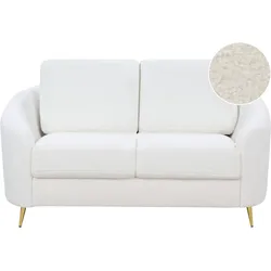 2-Sitzer Sofa Bouclé weiß / gold TROSA