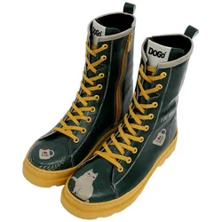 Stiefelette DOGO "Damen Gisele I Do What I Want Vegan Damen Stiefel / Female", Damen, Gr. 38, Normalschaft, grün, Lederimitat, Schuhe, Vegan