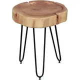 FineBuy Massivholz Akazie Beistelltisch 30 x 30 cm Wohnzimmertisch Massiv