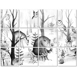 K&L Wall Art Fliesenaufkleber »Kvilis Tierfreunde im Wald«, selbstklebend