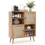 Costway Sideboard 80 x 29,5 x 97 cm Beige / Braun