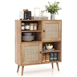 Costway Sideboard 80 x 29,5 x 97 cm Beige / Braun