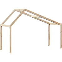 vidaXL Kinderbett Dach 213 x 85,5 x 144,5 cm Kiefer massiv beige