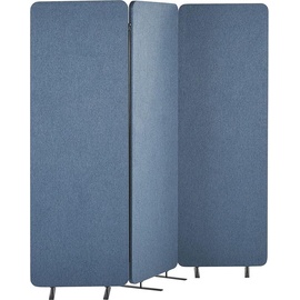 Beliani Akustik Raumteiler 3-teilig blau 184 x 184 cm STANDI