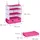 Relaxdays Gepäck-Organizer zum Hängen, HBT: 55x44x30 cm, Kofferorganizer faltbar, 4 Fächer, tragbarer Packwürfel, pink