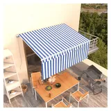 vidaXL Gelenkarmmarkise 300 x 250 cm blau/weiß inkl. Volant