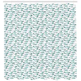 ABAKUHAUS Duschvorhang 175 x 180 cm türkis und weiß