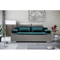 Siblo 2-Sitzer Modernes Zweisitzer Sofa Costanza mit Schlaffunktion - Bettzeugbehälter - 2-Sitzer Sofa grün