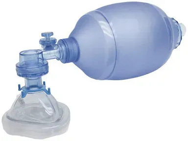 Einweg-Beatmungsbeutel für Erwachsene, PVC, mit Maske Gr. 3 und 5