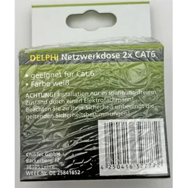 ChiliTec DELPHI Netzwerk-Dose 2x CAT6 inkl. Rahmen, UP, weiß