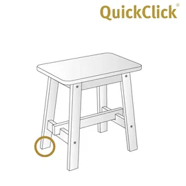 QuickClick Wagner QuickClick® Kunststoffgleiter Möbelgleiter Stuhlgleiter 4er-Set zum Anschrauben - 4X Basis+Schraube+Gleiteinsatz austauschbar - Kunststoff Hyper - Durchmesser Ø 20 mm - Made in DE - 15809000