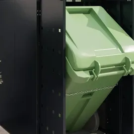 vidaXL Wagenmüllbehälter 120 l Schwarz