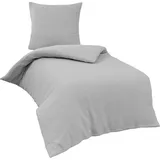 Traumschlaf Uni Musselin silber 160 x 210 cm + 65 x 100 cm