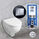 Geberit Renova Plan Compact Komplett-SET Wand-WC mit neeos Vorwandelement,, 203245000+16791CR#SET,