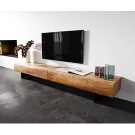DeLife New Live-Edge Lowboard 240 cm Akazie Natur 35 cm Beige/Massivholz