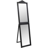 vidaXL Standspiegel Klappdesign Barockstil Ankleidespiegel Ganzkörperspiegel Freistehender Spiegel Flurspiegel Dekospiegel Schwarz 40x160cm