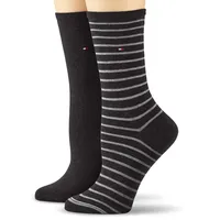 Tommy Hilfiger Damen Socken TH SMALL STRIPE 2P, 2er Pack, Gr. 39/42, Schwarz (black 200) - 39-42