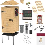 BROWIN Elektrische 200 L dragON Larch E21 aus Lärchenholz | Garten-Räucherofen mit Rauchgenerator | Perfekter Rauchgenuss für exquisite Geschmackserlebnisse | Großes Fassungsvermögen 200 Liter