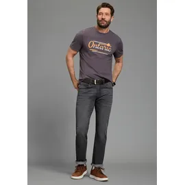 Arizona Stretch-Jeans Straight Fit Dunkelgrau Used 40/34