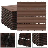 Clanmacy Terrassendielen WPC Terrassenfliesen Holzoptik für Garten Balkon Sauna Braun 30x30CM, (88-St)