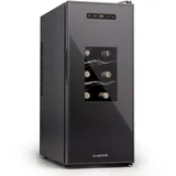 Klarstein Freistehender Weinkühlschrank 1 Zone, Getränkekühlschrank Klein, Kleiner Weinschrank, Wein-Kühlschrank Klein mit Glastür, Indoor/Outdoor Flaschenkühlschrank, Wine Fridge, 12 Flaschen