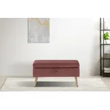 otto home Truhenbank OTTO HOME "AMIRA Sitzbank mit Stauraum, Maße B/T/H: 81/36/43 cm", rosa (rosé), B:81cm H:43cm T:36cm, Struktur fein (100% Polyester);Samtvelours (100% Polyester);Luxus-Microfaser weich (100% Polyester), Sitzbänke, mit Staufach, in 3