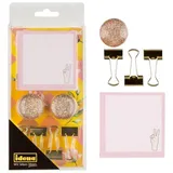 IDENA Idena, Magnet, Büro-Set rosegold 2 Magnete, Notizzettel (2 x)