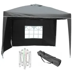 Lex Alu Pavillon Faltpavillon 3x3m Gartenpavillon Gartenzelt Partyzelt Wasserdicht Steingrau : Steingrau
