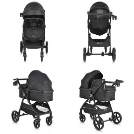 Moni Kinderwagen 2 in 1 Tokyo 22 kg umbaubar Wickeltasche Stoßdämpfer klappbar schwarz