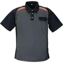 Herrenpoloshirt Gr.XXXL dunkelgrau/schwarz/orange 100%PES