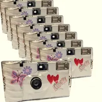 8 x 1A PHOTO PORST Hochzeitskamera mit Schmetterling/Einwegkamera/Partykamera (je 27 Fotos, mit Blitz, 8-er Pack)