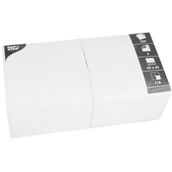 Gastro Papstar 250 Servietten, 3-lagig 1/4-Falz 33 cm x 33 cm weiss | Mindestbestellmenge 4 Stück