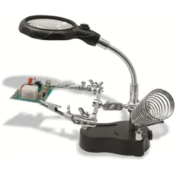 DONAU ELEKTRONIK Helfende Hand HH3, mit LED-Licht und Lupe