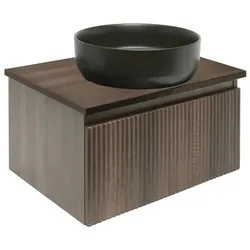 SAT Badezimmerschrank unter dem Waschbecken Evolution 58x30x44,8 cm Walnuss Matt SATEVO60NAD