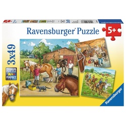 Ravensburger Puzzle 3 x 49 Teile Ravensburger Kinder Puzzle Mein Reiterhof 09237, 49 Puzzleteile