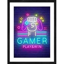 Gerahmtes Bild GAMER - bunt