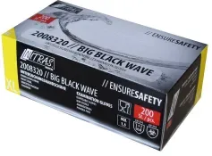 NITRAS BIG BLACK WAVE Nitril Einmalhandschuhe, schwarz 2008320-L , 1 Packung = 200 Stück, Größe L