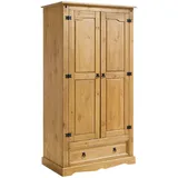 Idimex Garderobenschrank, Kiefer, Kiefer, Holz, Vintage, 100x185x56 cm, FSC Mix, Schlafzimmer, Kleiderschränke, Drehtürenschränke