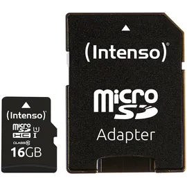 Intenso microSDHC Class 10 UHS-I + SD-Adapter 16 GB