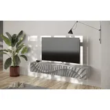 INOSIGN Lowboard »Snake Breite 180 cm, modernes TV-Board hängend mit 1 Klappe,«, TV-Möbel, TV-Schrank, Front mit Siebdruck, grau