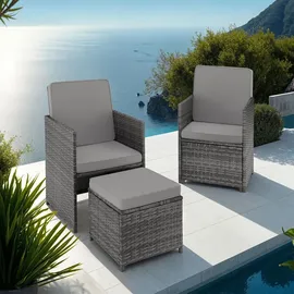 Tectake Palermo Set 4-tlg. Grau