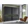 WIMEX Schwebetürenschrank Easy Plus, Kleiderschrank Made in Germany mit Glaseinsatz/ Rauchglas, viele Breiten zur Auswahl, schwarze Griffe schwarz