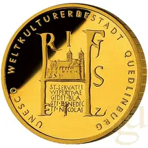 Münzprägestätten Deutschland 1/2 Unze Goldmünze - 100 Euro Quedlinburg 2003