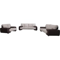 MOEBLO Polstergarnitur LORENTO 3+2+1, (Polstermöbel-Set Ohrensofa 3 Sitzer, 2 Sitzer und Sessel, Wohnlandschaft Sofa Couch Garnitur) beige|braun